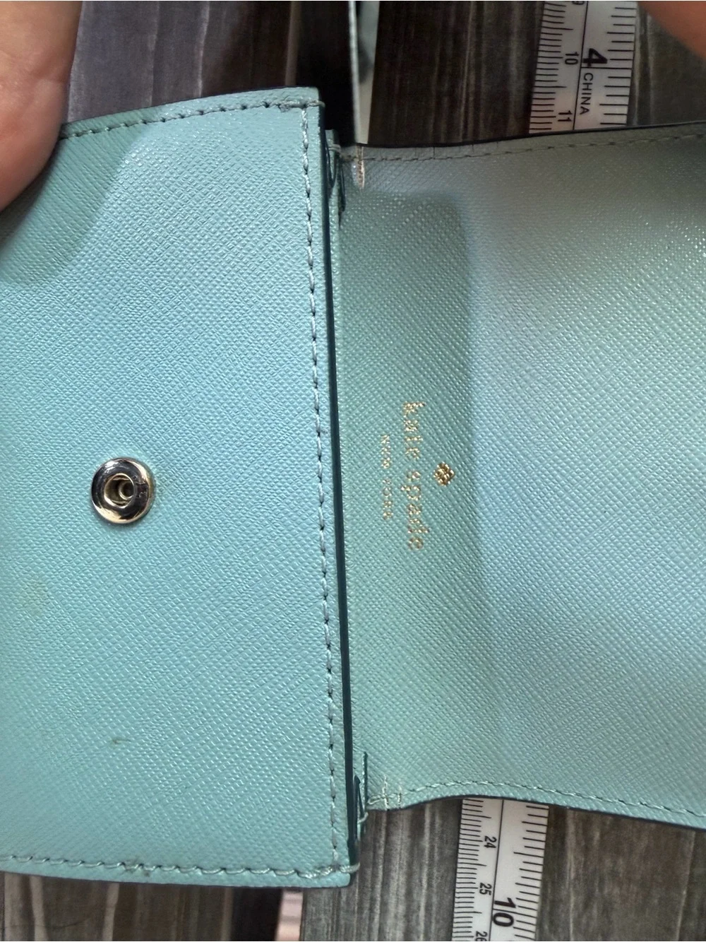kate spade Mint Green Saffiano Leather Compact Wallet